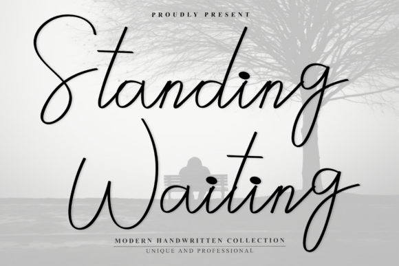 Standing Waiting Font for Business Branding